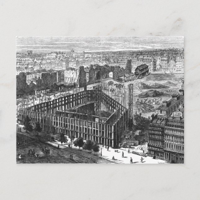 Cartão Postal Transformação de Paris: edifício em 1861 (Frente)