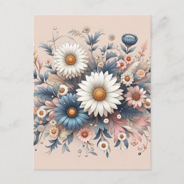 Cartão Postal Transforme Seu Espaço com Elegante Floral de Marga (Frente)