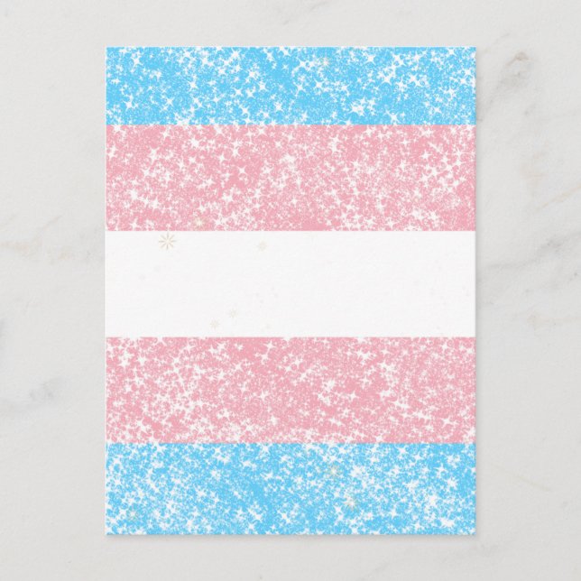 Cartão Postal Transgender Pride Glitter (Frente)