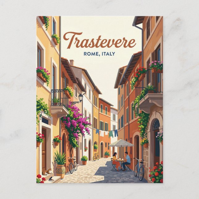 Cartão Postal Trastevere Itália (Frente)