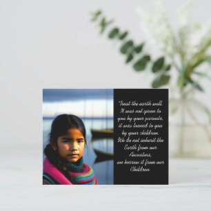 Cartão Postal Tratar bem a Terra   Rapariga de aldeia de pesca