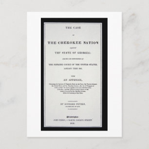 Cartão Postal Trato anti-remoção, por Cherokee Nation, em respos