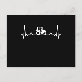 Cartão Postal Trator Heartbeat Farming and Farmer Gift