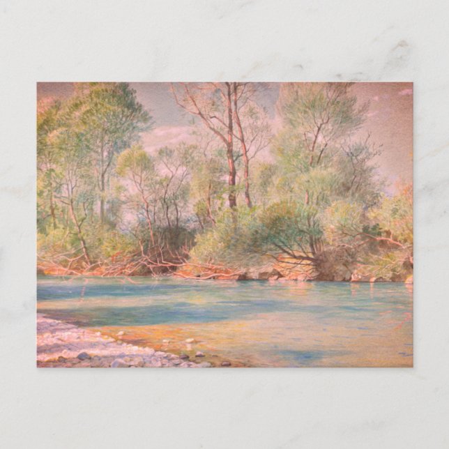 Cartão Postal Traunstein River on Road to Empfig, Baviera: (Frente)