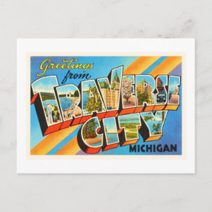 Cartão Postal Traverse City Michigan MI Viagens vintage Souvenir