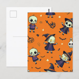Cartão Postal Travesseiro de Dia das Bruxas Chic - Festivo Assus