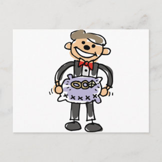 Cartão Postal Travesseiro Ringbearer Wedings