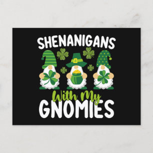Cartão Postal Travessuras Com Meus Gnomos Gnome Dia de São Patrí
