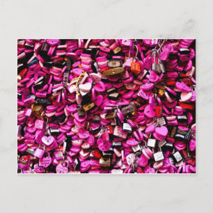 Cartão Postal Travões de amor cor-de-rosa em Verona