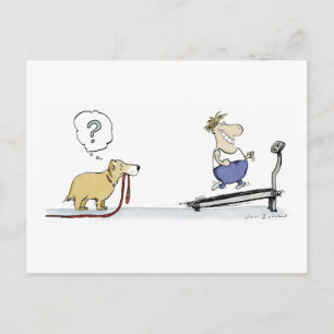 Cartão Postal Treadmill Cartoon