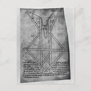 Cartão Postal Trebuchet, máquina para atirar setas
