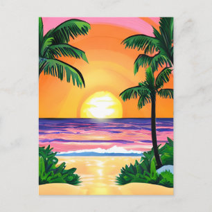 Cartão Postal Trechos de Palma de Aquarela Estonteantes