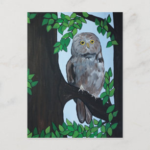 Cartão Postal Tree Owl