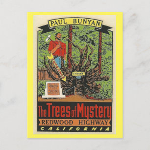 Cartão Postal Trees of Mystery Redwood Highway California Postca