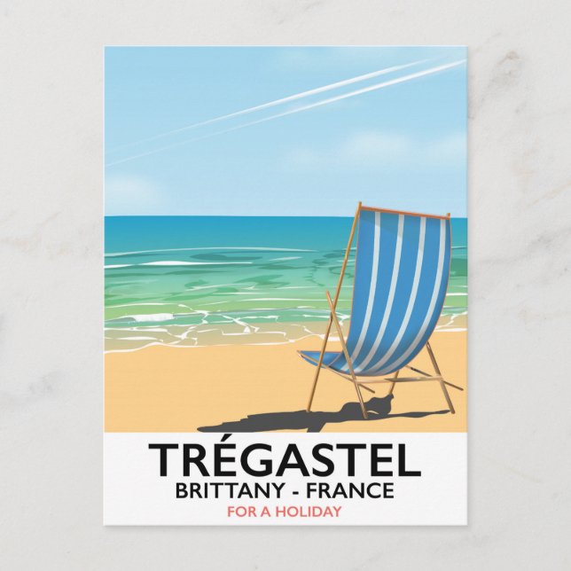 Cartão Postal Trégastel, Brittany France, poster de férias na pr (Frente)