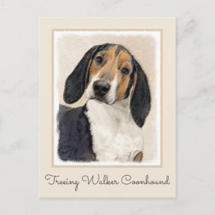 Cartão Postal Treing Walker Coonhound Painting - Arte Original