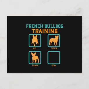 Cartão Postal Treino francês de buldogue