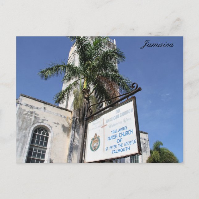 Cartão Postal Trelawny Parish Church Falmouth Jamaica, photo (Frente)