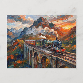 Cartão Postal Trem a Vapor Viaduto Alpino