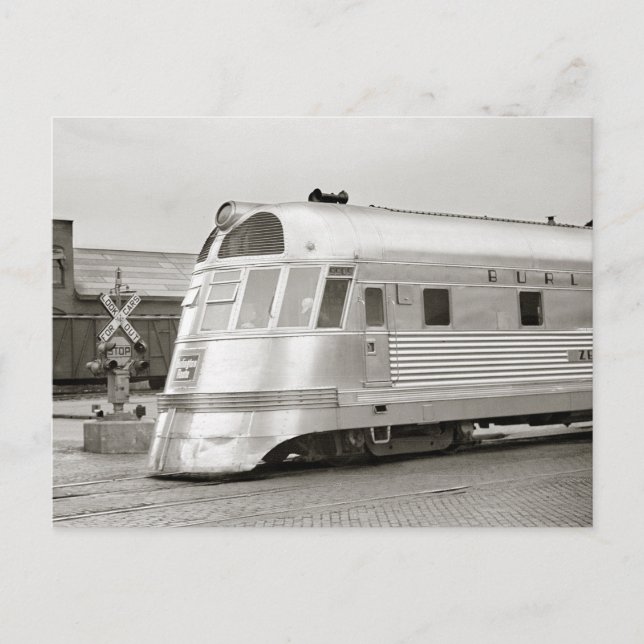 Cartão Postal Trem Aerodinâmico Zephyr, 1939 (Frente)