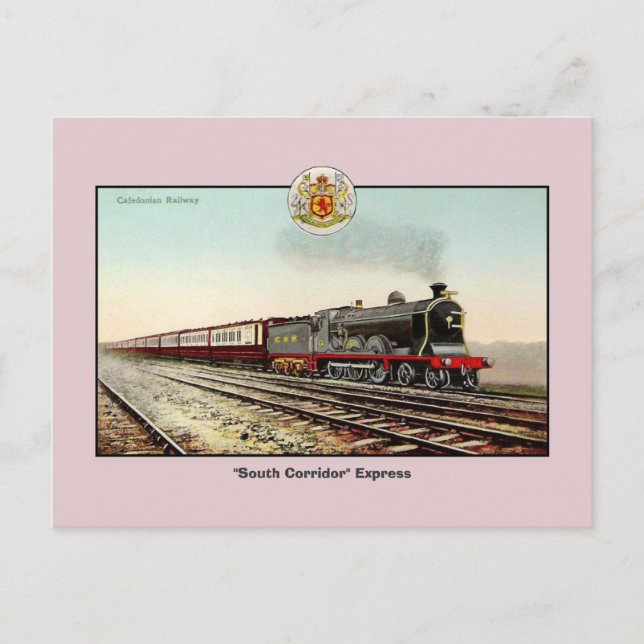 Cartão Postal Trem antigo Caledonian Railway (Frente)