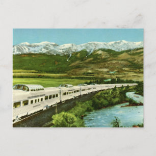 Cartão Postal trem California Zephyr, Colorado Rockies Vintage
