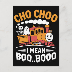 Cartão Postal Trem Choo Choo Engraçado Quero Dizer Boo Booo e Fa