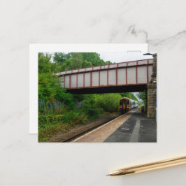 Cartão Postal Trem Colne Bound Deixando Burnley Barracks Railway