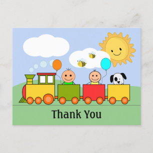 Cartão Postal Trem de Brinquedo Personalizado Obrigado