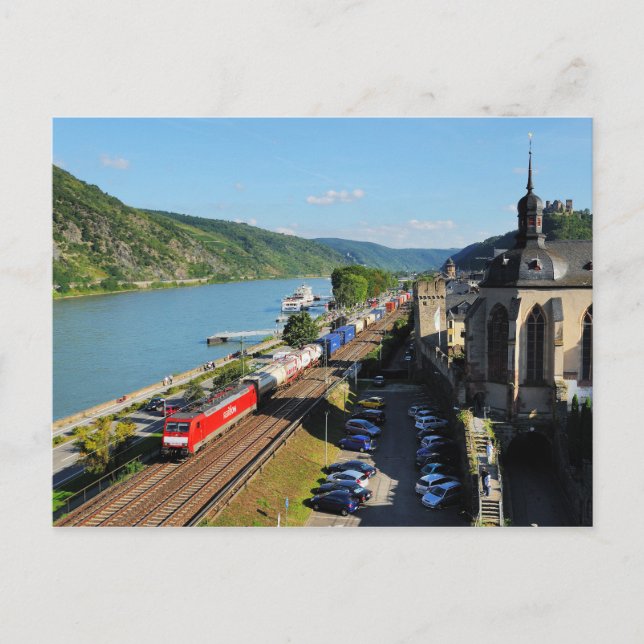 Cartão Postal Trem de carga em Oberwesel (Frente)
