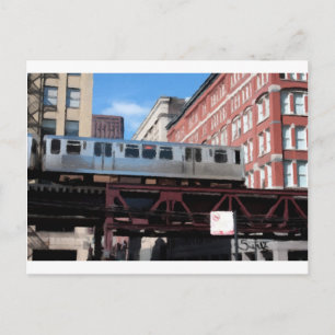 Cartão Postal Trem de Chicago elevado