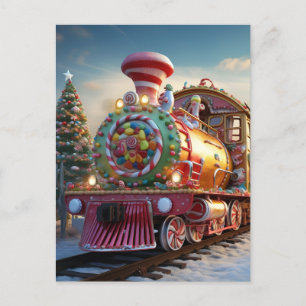 Cartão Postal trem de doces natalinos