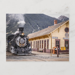 Cartão Postal Trem de Durango Silverton no depósito de Silverton