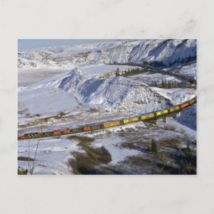 Cartão Postal Trem de grãos, Alberta, Canadá Inverno