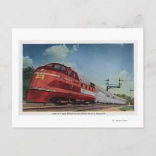 Cartão Postal Trem de RocketStreamlined da ilha da rocha
