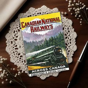 Cartão Postal Trem de Vapor das Montanhas Rochosas Canadenses An