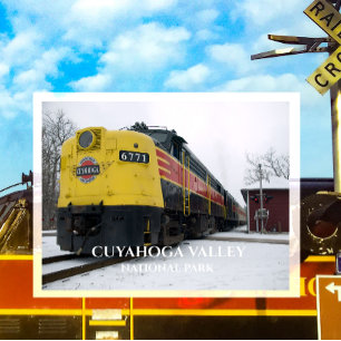 Cartão Postal Trem do Caminho Cênico do Vale de Cuyahoga Peninsu