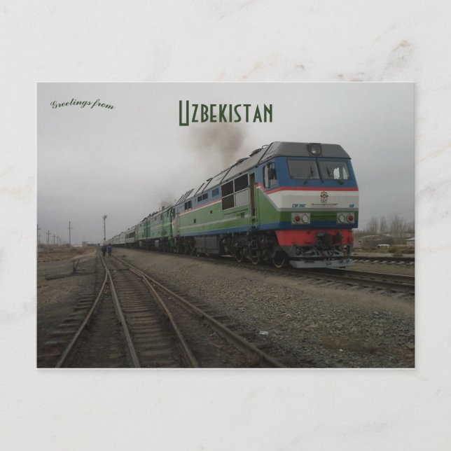 Cartão Postal Trem em Nukus Uzbequistão (Frente)