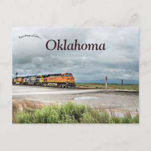 Cartão Postal Trem em Oklahoma em um Dia Nublado