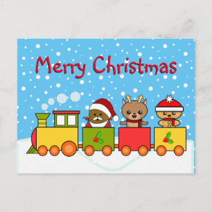 Cartão Postal Trem Festivo de Natal