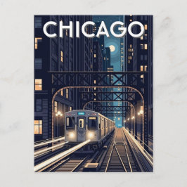 Cartão Postal Trem L Chicago Illinois Viagem