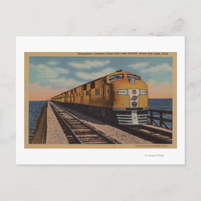 Cartão Postal Trem - Lago Salt, Ogden, Utah (Frente)