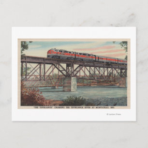 Cartão Postal Trem-O Tippecanoe / Cruzando o rio Tippecanoe