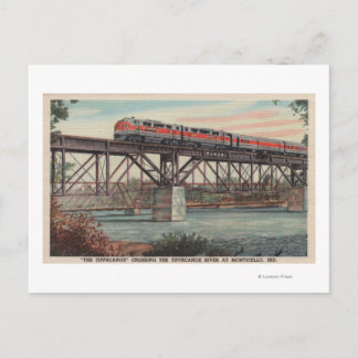 Cartão Postal Trem-O Tippecanoe / Cruzando o rio Tippecanoe