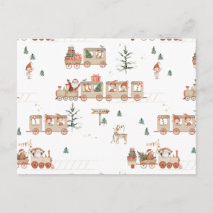 Cartão Postal Trem polar - entrega de férias de Natal do Papai N