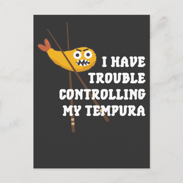 Cartão Postal Tremores de comida japoneses Chopsticks fritos (Frente)