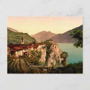 Cartão Postal Tremosine, Lake Garda, Itália, Viagens vintage