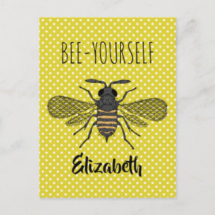 Cartão Postal Trendy BEE Yself Yellow Polkadot DECOR Nomeado