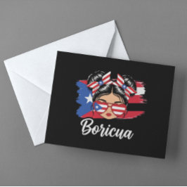 Cartão Postal Trendy Boricua Girl Puerto Rico Flag