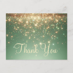 Cartão Postal Trendy Dourada Glitter Muito Obrigado